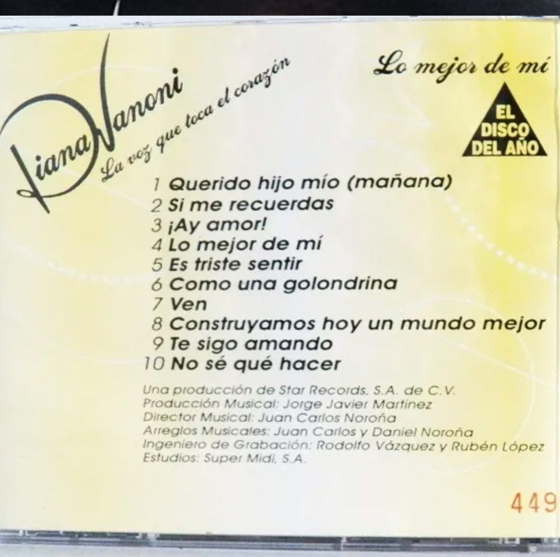 Si_Me_Recuerdas_Diana_Vanoni_CD_Back_Cover_De_Victor_M_Barba
